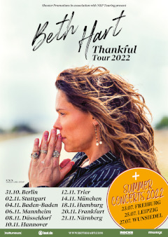 Tourposter der Thankful-Tour von Beth Hart.