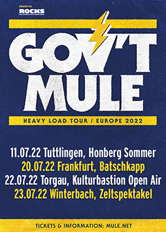Poster der Gov't Mule-Tour 2022.