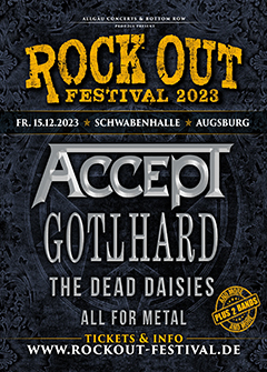 Festivalposter des Rock Out-Festivals 2023.
