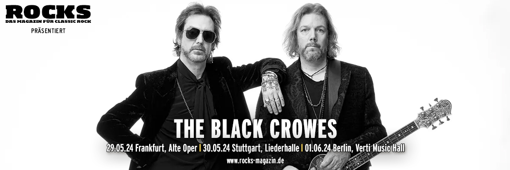 Präsentations-Slider der The Black Crowes-Tour 2024.