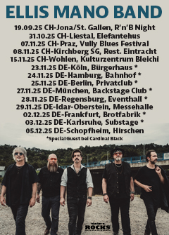 Tourposter der Ellis Mano Band-Tour 2025.