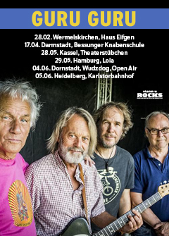 Tourposter der Guru Guru-Tour 2026.