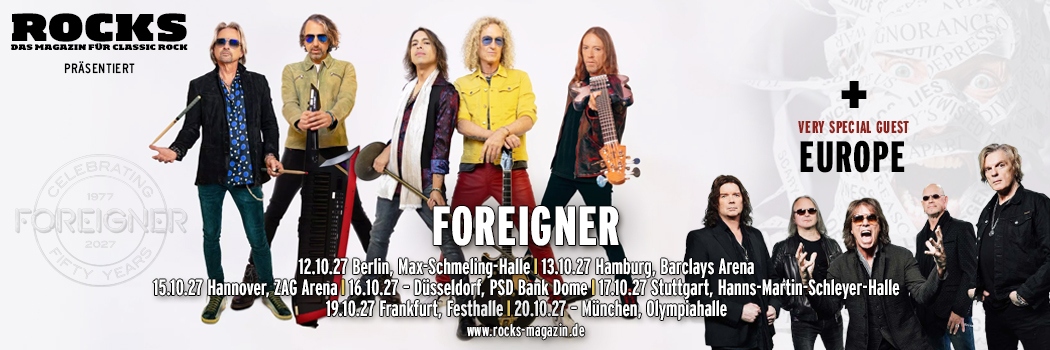 Präsentations-Slider der Foreigner/Europe-Tour 2027.