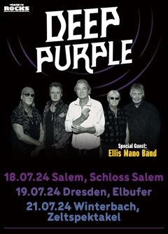 Tourposter der Deep Purple-Tour 2024.