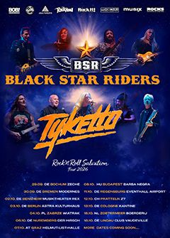 Tourposter der gemeinsamen Tour der Black Star Riders und Tyketto 2026.