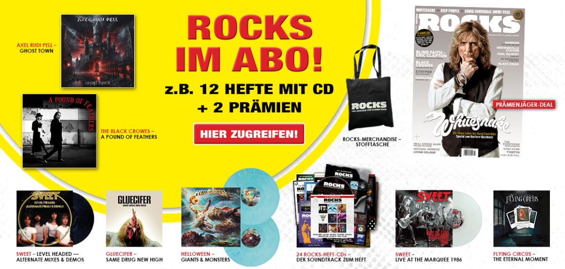 ROCKS im Abo 02/2026 (gelb, rote Schrift)