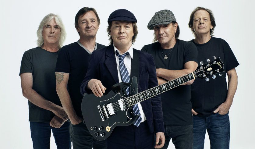 Bandfoto von AC/DC aus dem Jahr 2020 von Josh Cheuse (bereitgestellt von Inside Sony Music).