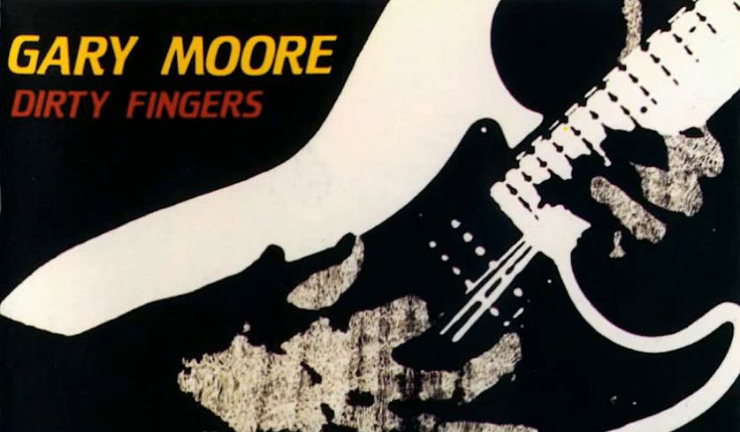 Ausschnitt aus dem Cover des Gary Moore-Albums "Dirty Fingers".