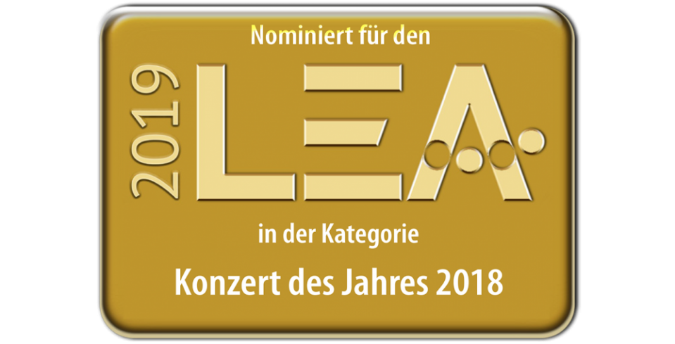 Nominierungs-Plakette für den Lea Award 2019.