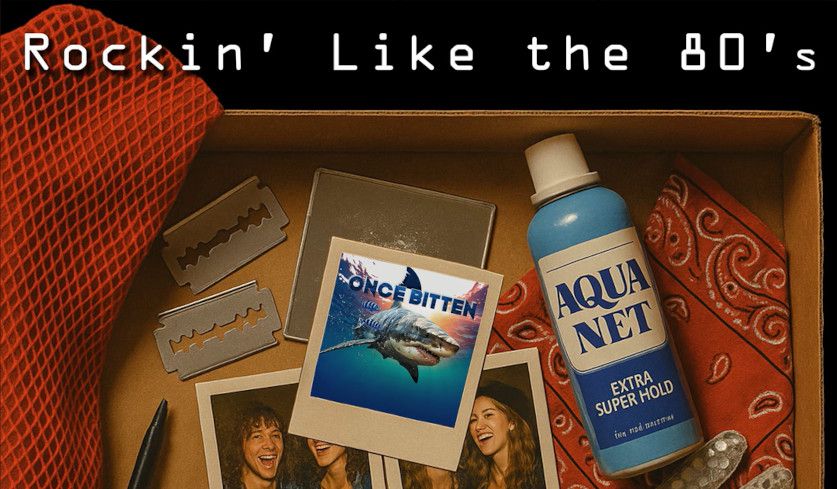 Ausschnitt aus dem Cover der Once Bitten-Single "Rockin' Like The 80's".