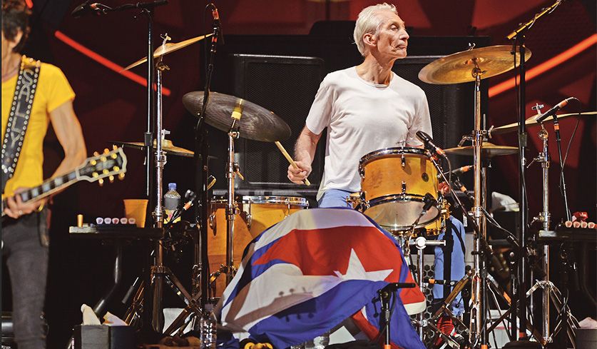 Livefoto von Charlie Watts.