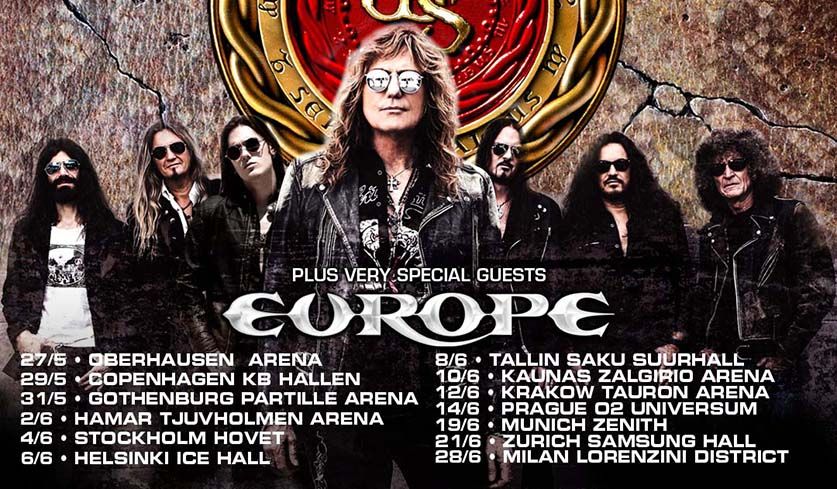 Whitesnake-Bandfoto mit Tourdaten 2022.